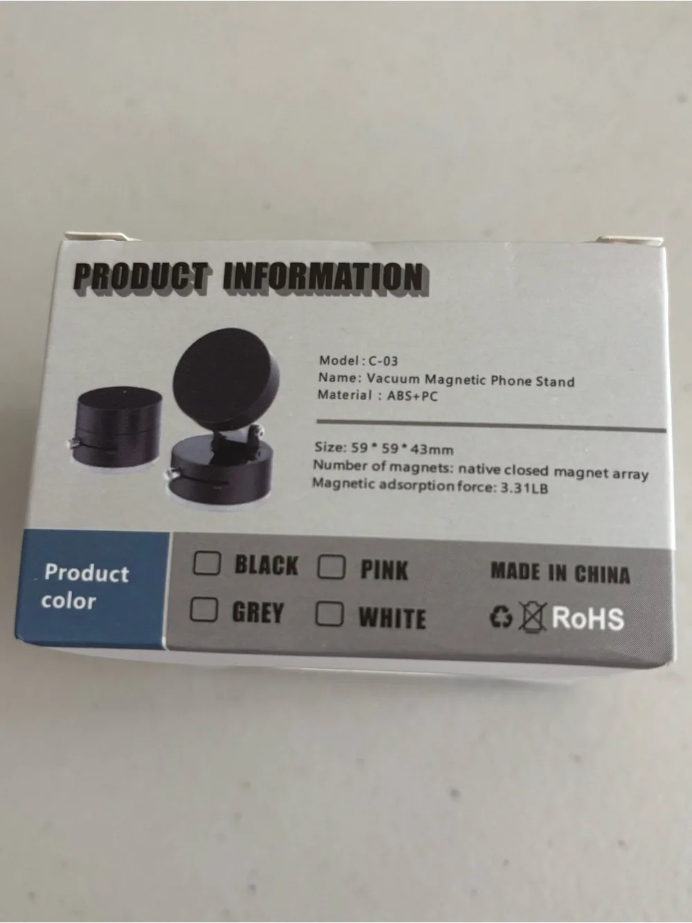Vacuum Magnetic suction Phone Stand - Black. For your car. New never used